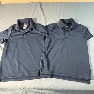 Wonder Nation Kids Navy Blue Short Sleeve Polo Shirts 2 Pack Size XS 4-5